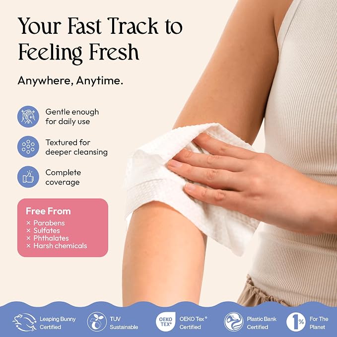 FOMIN Acidified Travel Deodorant Mini Wipes For Women & Men- Variety Pack - 288 Count - pH Balanced, Biodegradeable Mini Deodorant Travel Size Wipes - Plastic-Free, Underarm Body Wipes