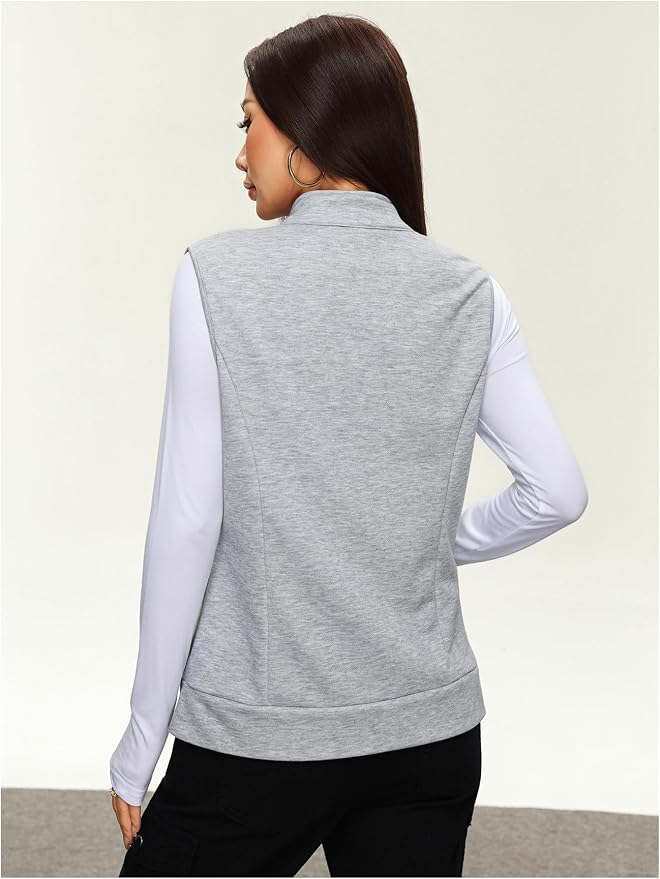 SOLY HUX Womens Zip Up Lightweight Vests Jackets Scrubs with Pockets | Casual, Sleeveless, Spring, Summer