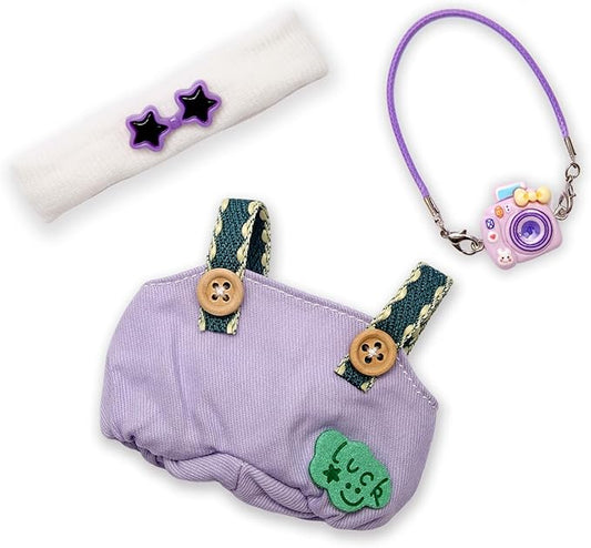 Dolls Clothes for 17cm Dolls Accessories, 3 Piece Set Outfits for Doll, Handcrafted Stylish Doll Clothes(NO Doll) (Purple)