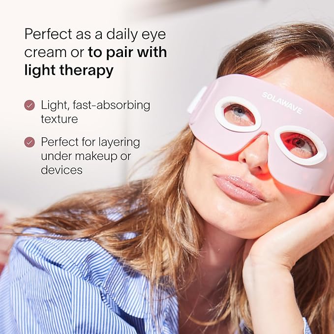 Solawave LightBoost Eye Cream | Reduces Appearance of Dark Circles, Puffiness, & Under Eye Bags | Anti Aging, Wrinkle Smoothing, Brightening, Hydrating, & Collagen Support | Enhances Red Light Therapy