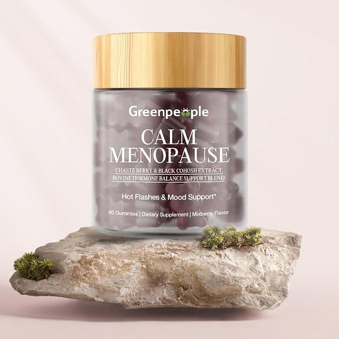 GREENPEOPLE Menopause Supplements for Women Gummies - 16-in-1 Dual Action Menopause Relief W/Black Cohosh, Vitex, Beef Organs for Hormone Balance, Hot Flashes, Night Sweats & Mood, 60 CT (2 Packs)