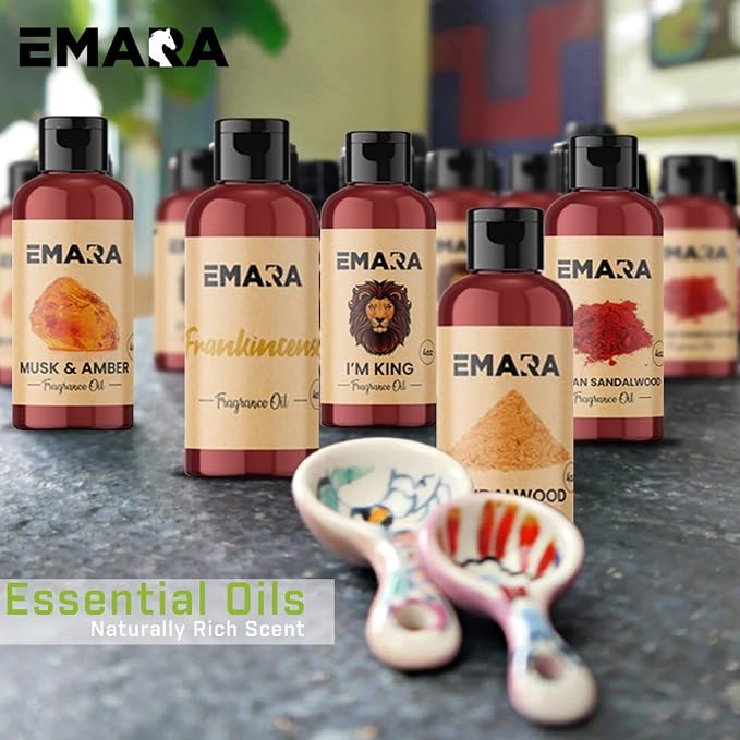 EMARA All Natural Earthy African Sandalwood Essential Oil for Diffusers, Skin Care, Aromatherapy Fragrance Oil, Organic Therapeutic Grade 4 fl oz
