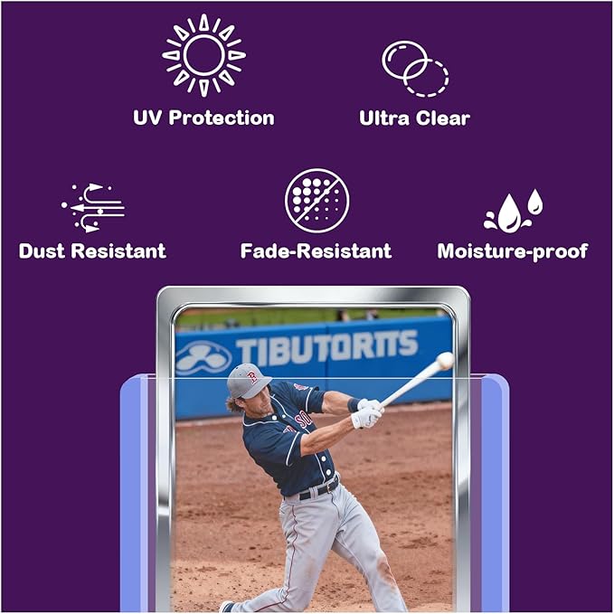 50ct 3"x4" Hard Plastic Card Sleeves - 180pt Rigid Card Cases, Clear Card Protectors for Trading, Baseball, Football and Sports Cards