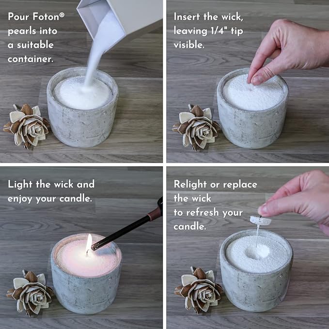 Foton Pearled Candle 9lb - Bulk Mulled Magic Fall Scent Non Toxic Luxury Long Lasting Powder Wax Sand Candles - Refillable Pearl Foton Candle Sand with 100 Wicks for Candles Making