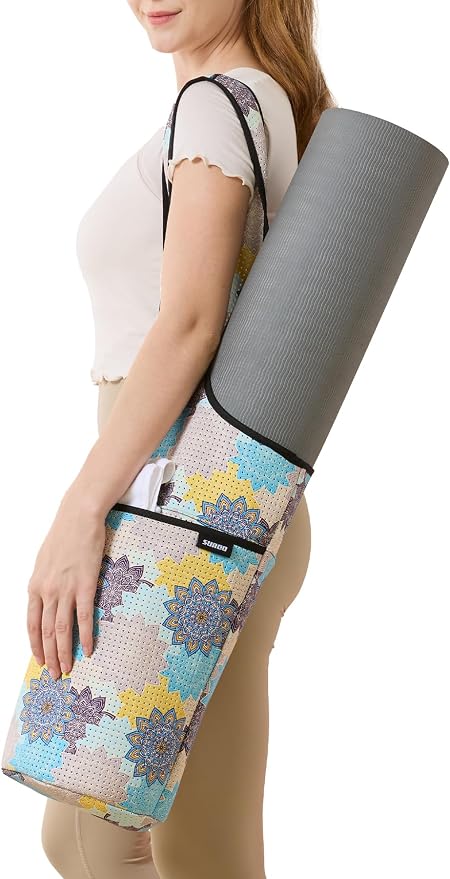 Yoga Mat Bag – Neoprene, Lightweight, Spacious Carrier, Large Zipper Pocket, Ideal for Gym Yoga & Fitness Mats