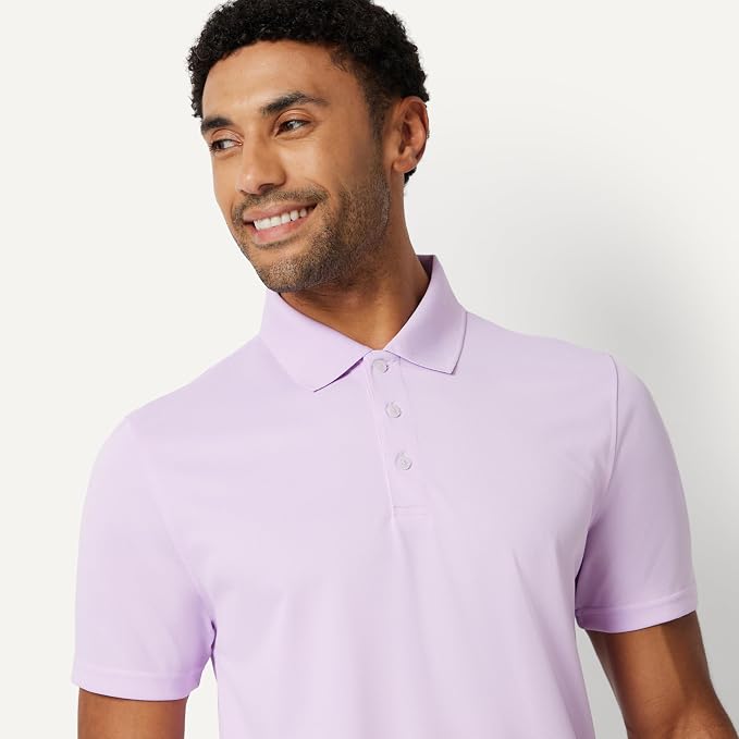 Amazon Essentials Men's Moisture Wicking Golf Polo Shirt, Short Sleeve, Slim-Fit, Quick-Dry, Active Wear