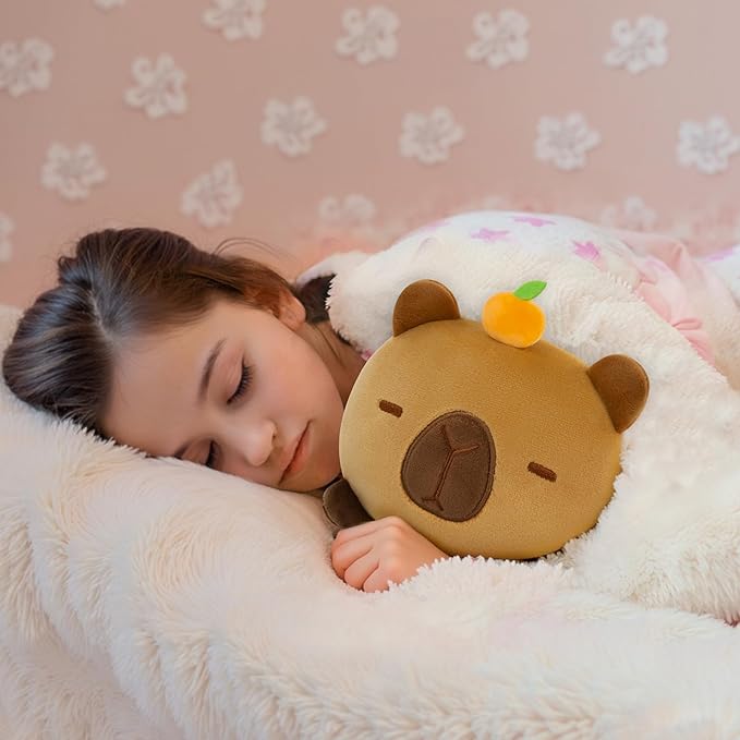 Mewaii Cute Capybara Plush Pillow, Kawaii Plushies Capybara Stuffed Animal Toy, Kawaii Animal Plushie, Soft Squishy Birthday Gifts for Kids & Girls (8 Inch)