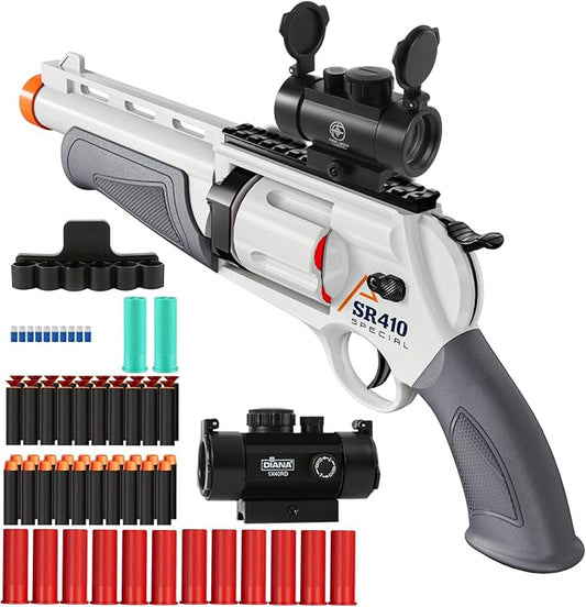 Soft Bullet Shotgun Toy Gun - Foam Blaster Dart Sniper Rifle with Scope Boys Halloween Xmas Birthday Kids Age 8-12 Year Old Fake Pistol Young Revolver Cap Guns Outdoor Children Play CS