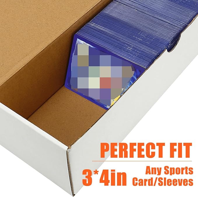 4-Pack • 3200-Count Trading/Gaming Card Box – Fits Toploaders & Sports Cards – Heavy-Duty Cardboard Organizer