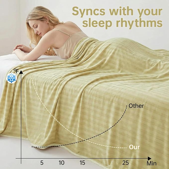 Guohaoi Cooling Blanket for Hot Sleepers and Night Sweats 90"x90" Queen | Arc-Chill Q-Max >0.5 Cool Fiber,100% Oeko-Tex Certified Lightweight Summer Blanket for Travel/Outdoor Ultra Cold Breathable