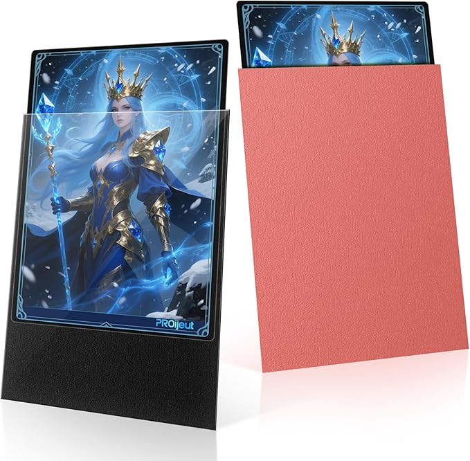 200 Pack Card Sleeves, Matte Dual Trading Card Sleeves with Opaque Back & Smooth Shuffle, Tear Resistant Card Protectors for MTG, TCG and Game Cards (Peach Pink)