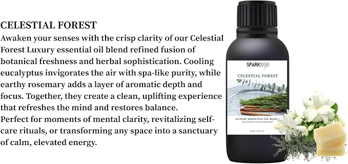Luxury Essential Oil Blend Therapeutic Grade Aromatherapy Oil for Diffuser, Massage, Spa & Relaxation | Stress Relief & Wellness Gift Ready Packaging 1Fl Oz (Celestial Forest)