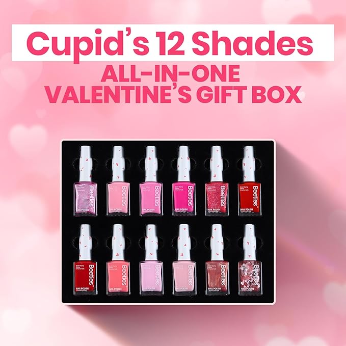 Beetles Pink Nail Polish Set - Love's Prism 12 Colors Spring Nail Polish Set, Salon Long Lasting DIY Pink Nails Art Pastel Spring Nails Gifts for Her