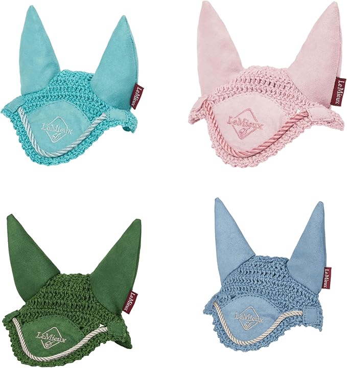 LeMieux Toy Pony Ear Bonnet for Toy Pony - Handmade Crochet - Super Soft - 3 Years + - Gift for Kids - Benetton Blue