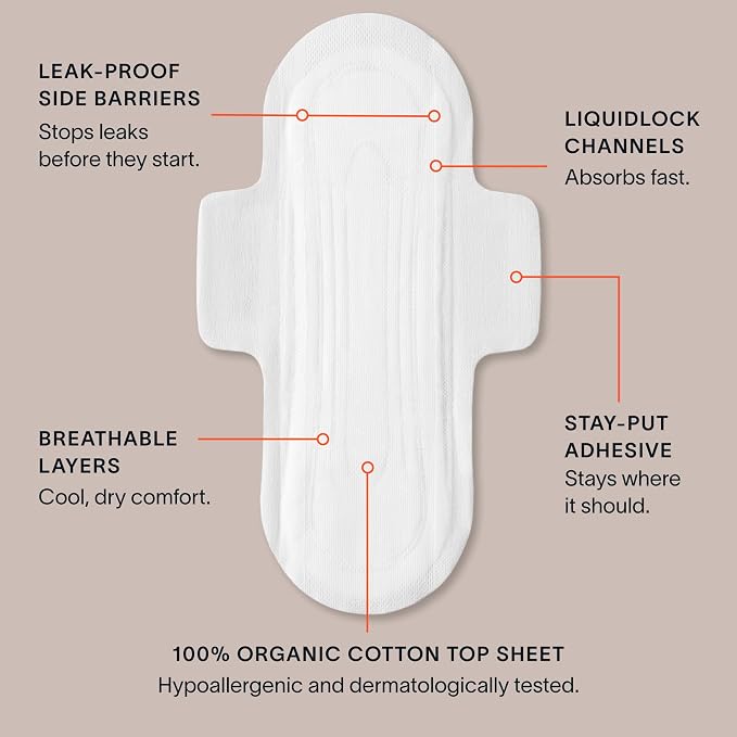Cora 100% Organic Cotton Topsheet Pads (72 Super)