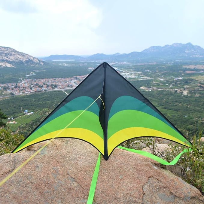 Mint's Colorful Life Delta Kite for Kids & Adults, Extremely Easy to Fly Kite for Beach Trip, Best Kites for Beginners, 300ft String Handle Included