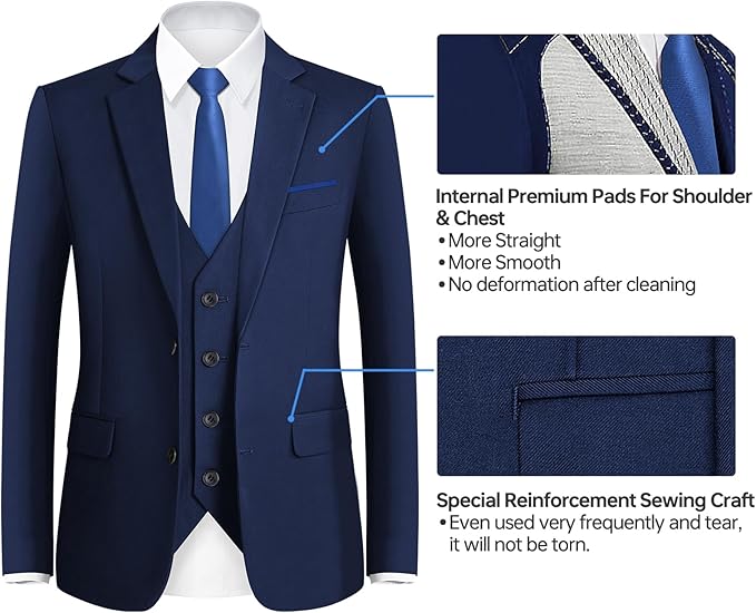 Happy Dolphin Boys Suit Set Modern Fit Kids Suits Adjustable Waist Boys Wedding Outfit for Boy Communion Suits for Boys