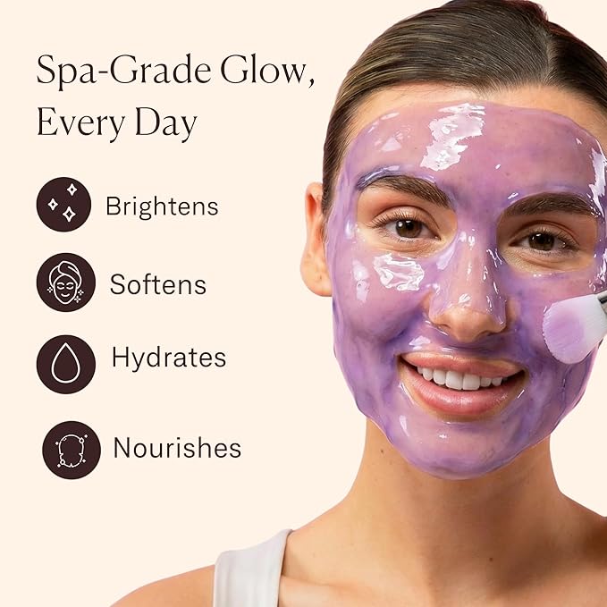 Jelly Face Mask for Facials - Lavender Hydrating, Brightening & Nourishing Jelly Mask with Free Jade Roller & Spatula | Professional Hydrojelly Masks | Vajacial Jelly Mask | 23 Oz Jar Skin Care