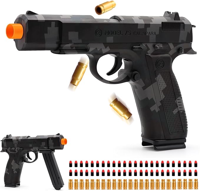 Toy Pistol Guns Toys for 8 9 10 11 12 13+ Year Old Boys Kids, Sports & Outdoor Toys Gun with Soft Bullet & Shell Ejecting, Camouflage Fidget Toy Guns for Boys 8-12, Kids Gifts for Birthday