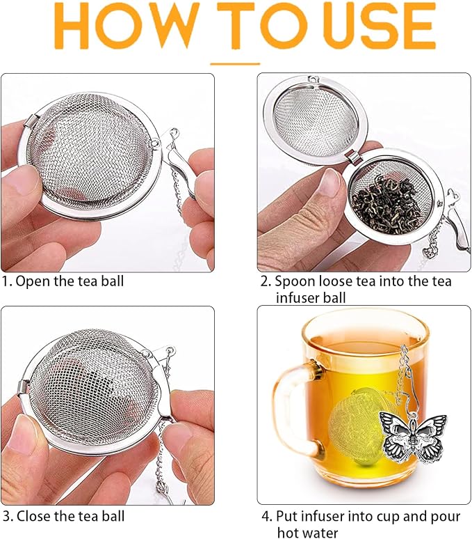 TeaSanavie 2 Pack Halloween Themed Tea Infuser - Gothic Loose Leaf Tea Steeper with Black Raven & Skull Butterfly Charm, 304 Stainless Steel, Perfect Spooky Tea Gift