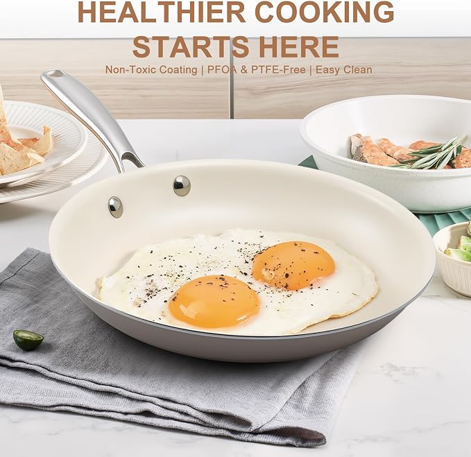 9.25" & 11" Nonstick Skillet Set, PFAS-Free, Induction Ready