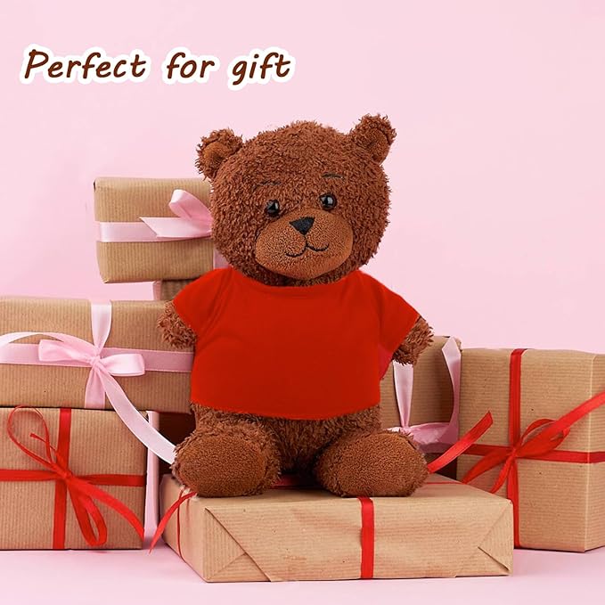 4 Pcs Stuffed Bear Clothes Tshirts for Sublimation Classic Hoodie for Stuffed Animal Designed for 14-18 Inch Plush Bears Dolls.