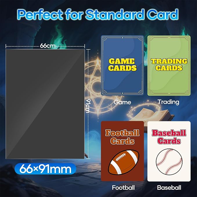 1000 Counts Black Card Sleeves, Matte Card Sleeve Deck Card Protectors, Trading Card Sleeves Fit for MTG, TCG and Sports Cards