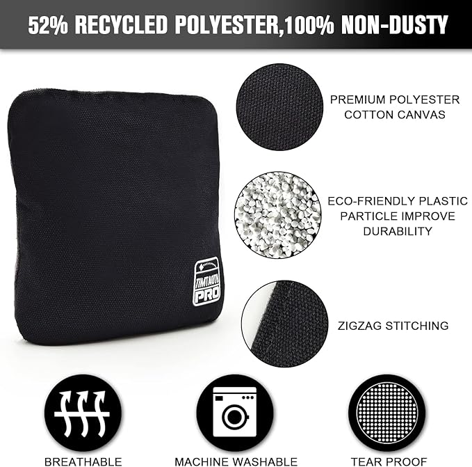 Dual Sided Corn Hole Bags Professional Cornhole Bags Set of 8 Regulation Corn Hole Bean Bags Slick and Stick