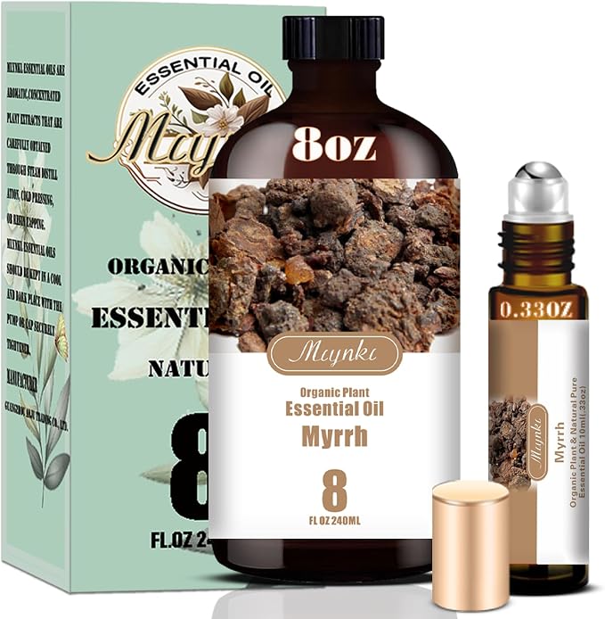Myrrh Essential Oil-8.33 fl oz for Diffuser, Massage, Skin Care, DIY Soap, Candle, Meditation, Yoga, Relaxation, Gift Ready