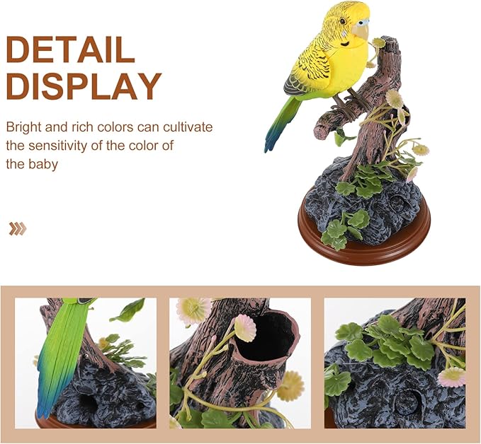 NUOBESTY Plush Repeat What You Say Parrot Toy Electric Talking Parrot Sound Recording Voice Repeating Toy Funny Electronic Pets Kids Adults Interactive, Yellow Outdoor