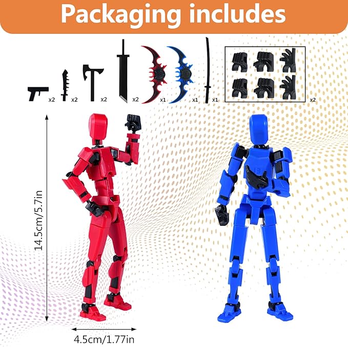 Action Figure Set, Model 13 Action Figure Multi-Jointed Movable,Gift Box Packaging, a Great for Loved Ones and Friends. (Red + Blue)