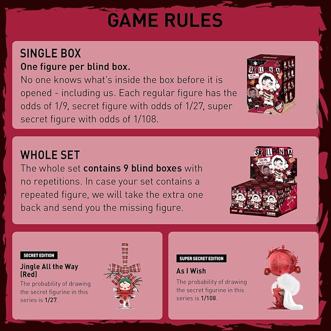 POP MART SKULLPANDA Wishing Time Series Blind Box Figures, Random Design Action Figures, Collectible Toys, Home Decorations, Holiday Birthday Gifts, Single Box