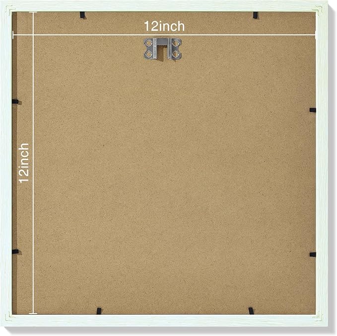 Vittanly 12x12 Picture Frames Set of 9 for Wall Mounting, Vintage Green | Display Pictures 8x8 with Mat or 12x12 without Mat for Wall Mounting, Square Photo Frames for Home Decor, Engineered Wood