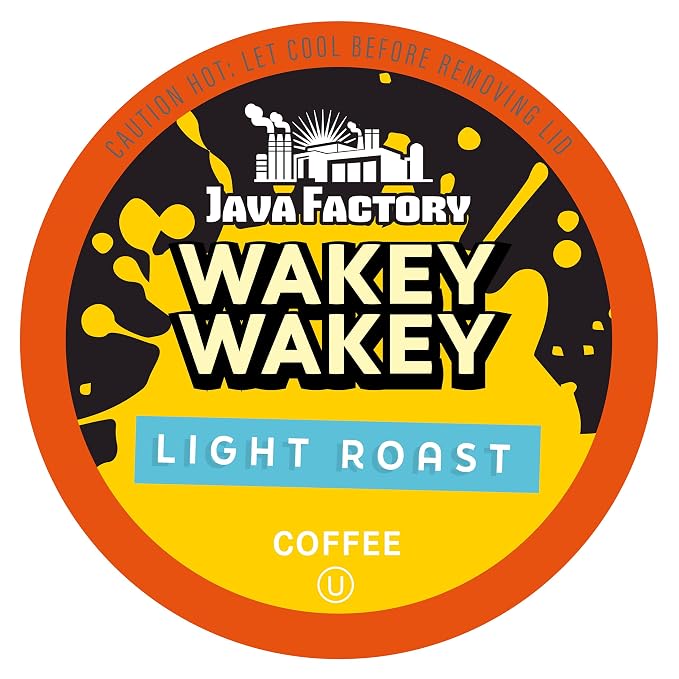Java Factory Coffee Pods Light Roast Coffee Compatible with K Cup Brewers Including 2.0, Wakey Wakey, 40 Count