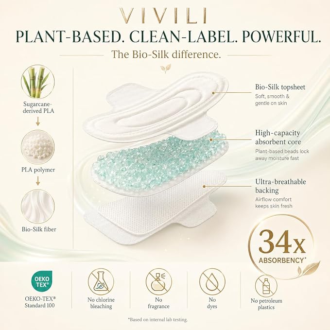 Day & Night Pads Combo XXL Overnight 16.5" + Regular 9.5" Wings | 8ct XXL Overnight 16.5" + 12ct Regular 9.5" wings. 17x drier than cotton, plant-based, unscented, sensitive skin, 20ct