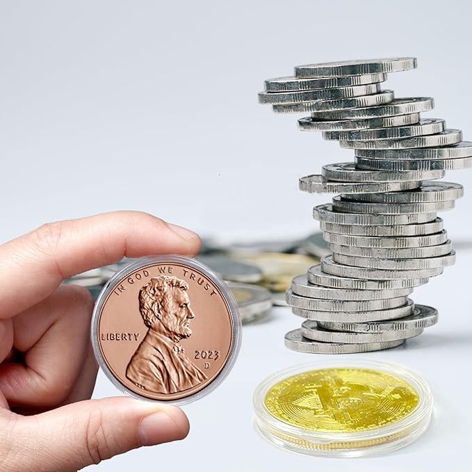 MUDOR Coin Holders for Cent, 100 Pack Coin Storage Cases for Collectors, Plastic Coin Collection Protectors Capsules