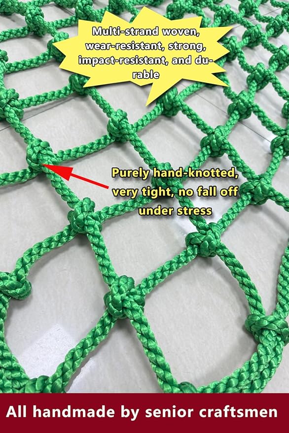 Heavy-Duty Climbing Net for Kids & Adults 600lb Capacity, (3ft-6ft), Premium Polyester Rope with 0.47" Thickness Safety Net for Playgrounds, Balconies