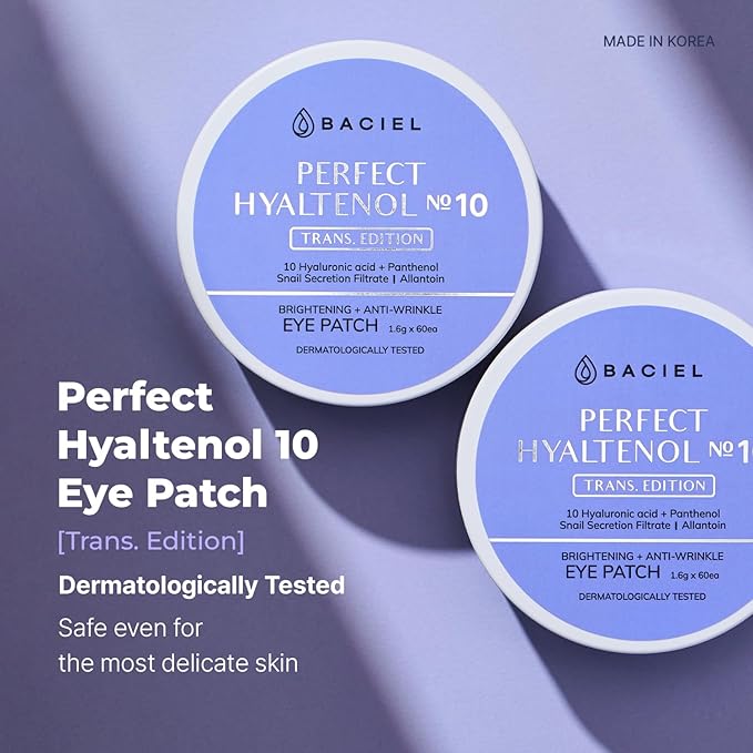 BACIEL - Hydrogel Under Eye Pacthes with Hyaluronic acid, Snail Mucin, Panthenol (30 pairs) - Reduce Fine lines, Wrinkles - Mask For Puffy eyes, Eye bags, Dark Circles