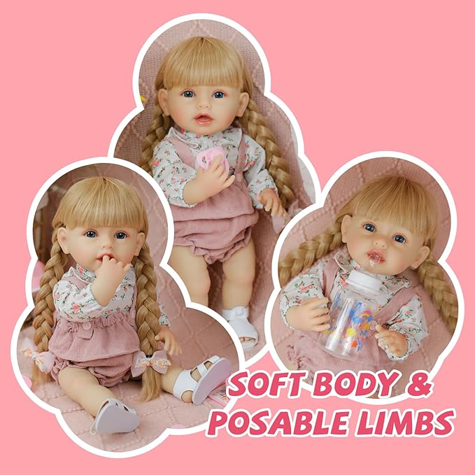 Reborn Baby Dolls - Realistic Newborn Baby Doll That Look Real Full Silicone Baby Dolls Girl with Doll Clothes & AccessoriesToy Gift Set for Kids Age 3+