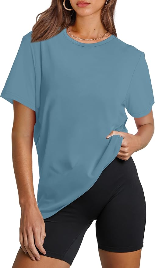OFEEFAN Workout Tops for Women UPF 50+ Breathable Quick Dry Loose Fit T Shirt Outdoor Yoga Running Hiking Gym Tee Top
