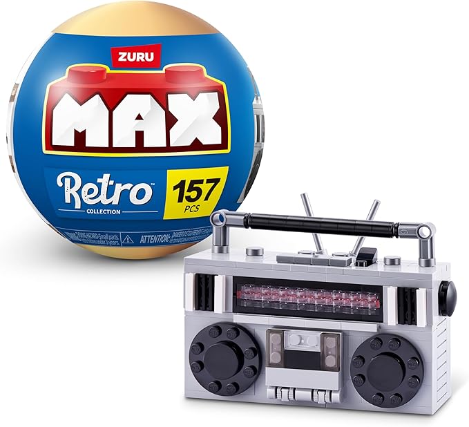 MAX Premium Retro Building Bricks Collection (Cassette Radio) by ZURU, Building Bricks for Teens, Adults and Collectors. Build, Collect and Display Your Ultimate Collection of Retro Technology!