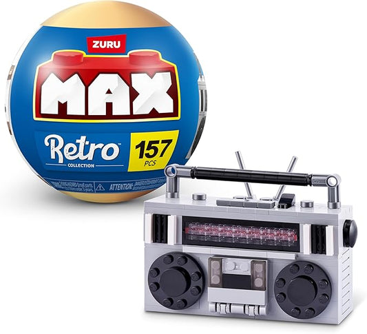 MAX Premium Retro Building Bricks Collection (Cassette Radio) by ZURU, Building Bricks for Teens, Adults and Collectors. Build, Collect and Display Your Ultimate Collection of Retro Technology!