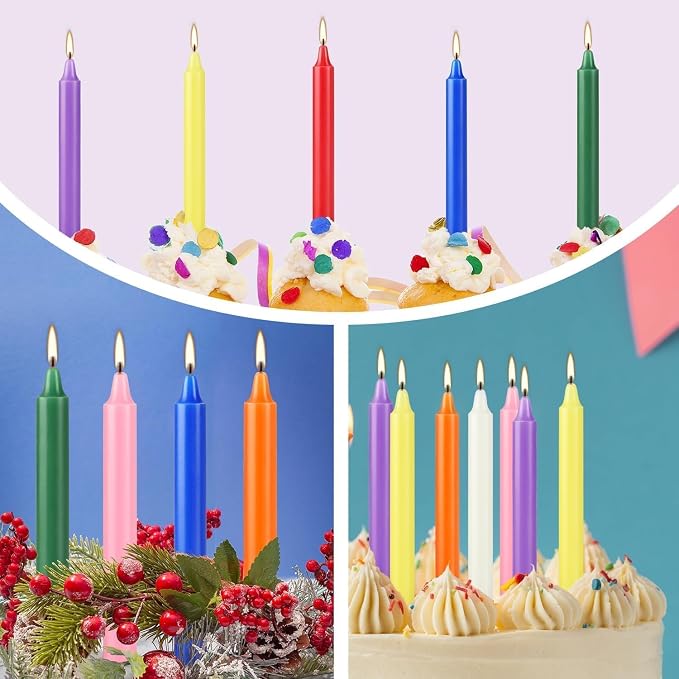 40 Pack Assorted Color Spell Chime Candles, 4 Inch Mini Taper Candles for Home Decor Kitchen Decor Wedding Decoration-10 Colours,Great for Casting Chimes, Rituals，Christmas Candles