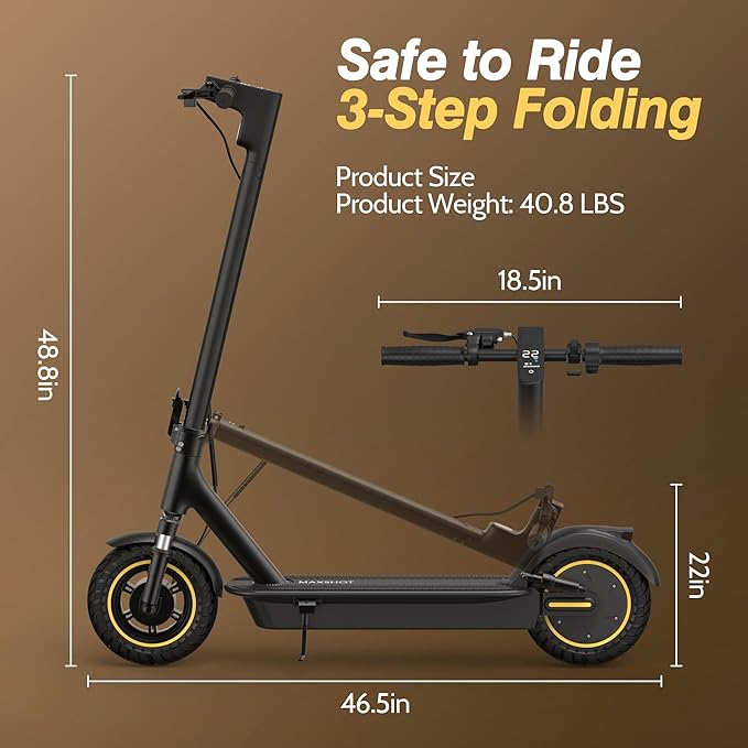 MAXSHOT Electric Scooter for Adults, 8.5/10/14" Tires, 19/22Mph, 350W/500W Motor, 21-28 Miles Range, Folding E-Scooter with Dual Suspension,APP(V1/SPRO/MAX/PRO/X1/X1PRO/PR)
