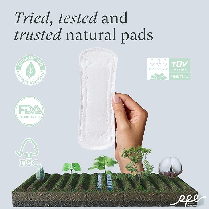 Organic Feminine Care Set: Ultra-Thin Cotton Panty Liners & pH Balanced Flushable Wipes, Unscented, Light Absorbency, Size2 96 Ct Panty Liners + 40 Wipes (10ct x 4)