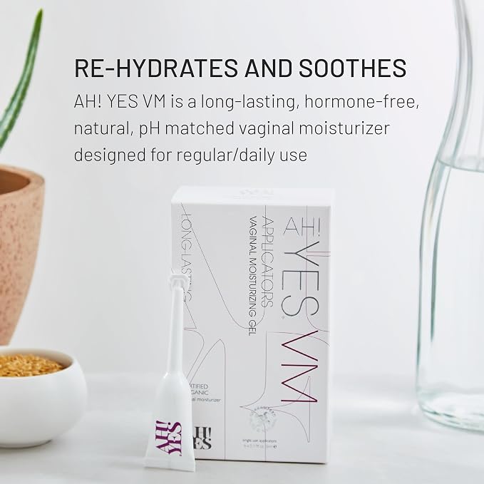 AH! YES VM Vaginal Moisturizer for Vaginal Dryness (6 Applicators) | Water Based, Fast-Acting, Natural Gel Moisturizer, pH matched