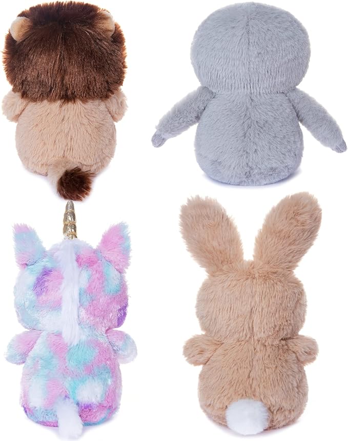 My OLi 5" Plush Toys Set Stuffed Animals Bundle of Fairy Tale Animal Toys Unicorn,Lion,Rabbit and Sloth Stuffed Animals Pack of 4 for Babies Kids Girls Boys