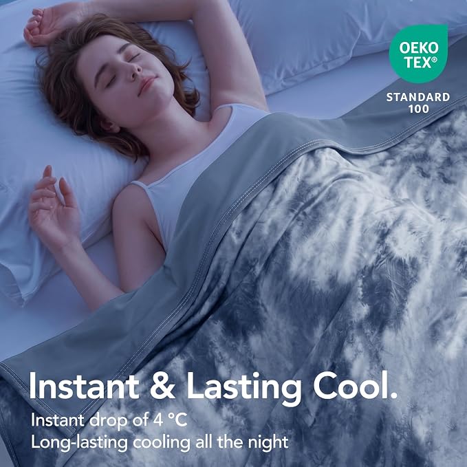 Cooling Blanket Twin 60"x80" for Hot Sleepers | Cold Summer Soft Blanket for Bed Couch and Travel Absorbs Heat Q-Max>0.35 Cool Lightweight Throw for Night Sweats Menopause