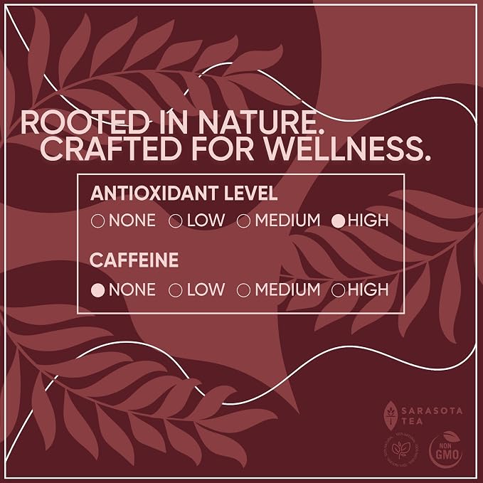 Organic Rooibos 1lb Loose Leaf Tea | 100% Pure South African Red Tea | Naturally Caffeine-Free | USDA Organic | Smooth & Earthy Flavor | Herbal Wellness | Non-GMO