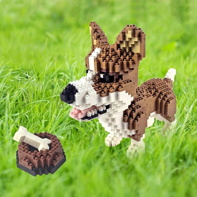 Building Bricks Set - Building Blocks - Animal Micro Building Block Toy for Boys Girls & Adults (Corgi)